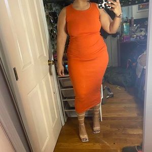 orange maxi dress